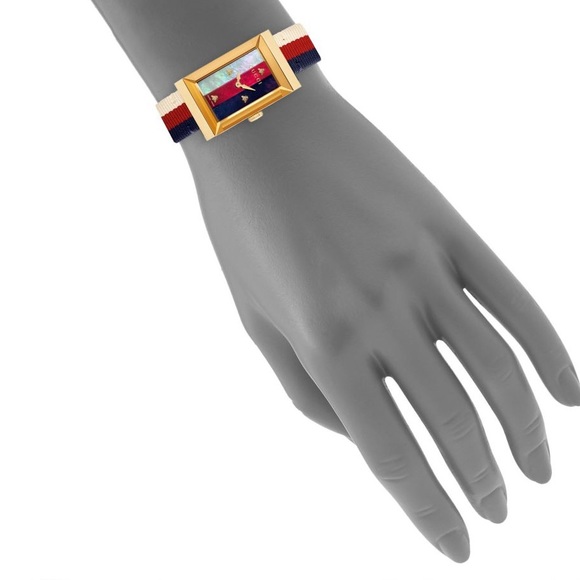 Gucci Goldtone Stainless Steel & Web-Strap Watch - Picture 6 of 10